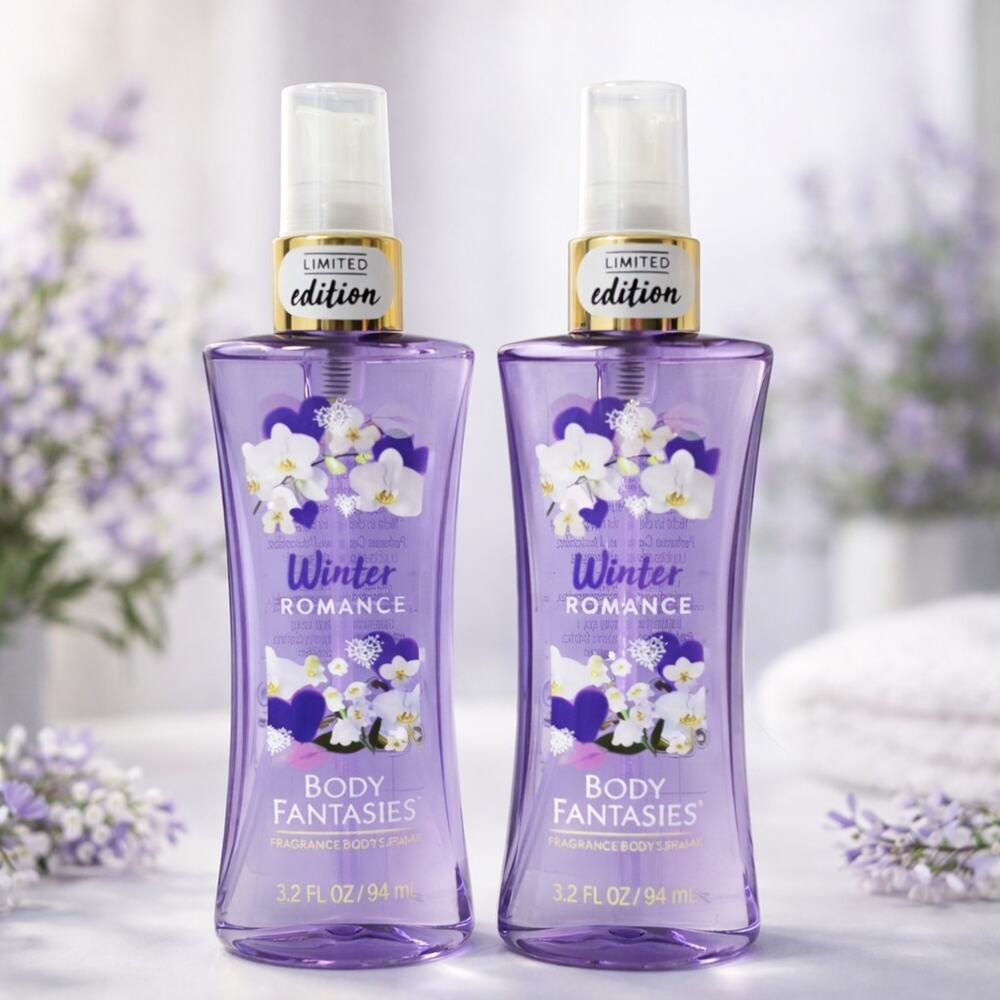 Lot of 2 Body Fantasies Winter Romance 3.2oz each Limited Edition New